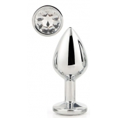 Серебристая анальная втулка с прозрачным кристаллом - 7,1 см. - Dream Toys - купить с доставкой в Красноярске