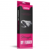 Серебристая плетка Struggle My Flogger с черной ручкой - 45 см. - Lovetoy - купить с доставкой в Красноярске