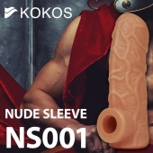 Телесная открытая насадка-реалистик с подхватом мошонки Nude Sleeve M - 12 см. - KOKOS - в Красноярске купить с доставкой