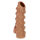 Телесная насадка с бугорками и открытой головкой Nude Sleeve M - 12 см. - KOKOS - в Красноярске купить с доставкой