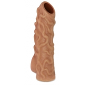 Телесная насадка с венками и открытой головкой Nude Sleeve M - 12 см. - KOKOS - в Красноярске купить с доставкой