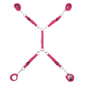 Ярко-розовый набор фиксаций на кровати Classic Bed Spreader - Lux Fetish - купить с доставкой в Красноярске