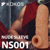 Телесная открытая насадка-реалистик с подхватом мошонки Nude Sleeve S - 10 см. - KOKOS - в Красноярске купить с доставкой
