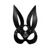 Черная кожаная маска зайки Miss Bunny - БДСМ Арсенал - купить с доставкой в Красноярске