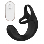 Черный анальный стимулятор с эрекционными кольцами Remote Couple Teaser - Dream Toys - в Красноярске купить с доставкой