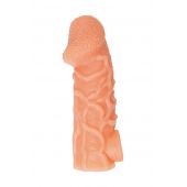 Телесная закрытая насадка с венками Cock Sleeve Size L - 17,6 см. - KOKOS - в Красноярске купить с доставкой