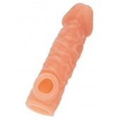 Телесная закрытая насадка с шершавой головкой Cock Sleeve Size M - 15,6 см. - KOKOS - в Красноярске купить с доставкой