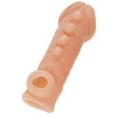 Телесная закрытая насадка с шишечками Cock Sleeve Size L - 17,6 см. - KOKOS - в Красноярске купить с доставкой