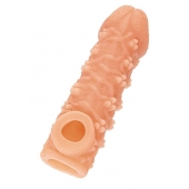 Телесная закрытая насадка с пучками шишечек Cock Sleeve Size S - 13,8 см. - KOKOS - в Красноярске купить с доставкой