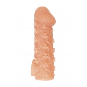Телесная закрытая насадка с пучками шишечек Cock Sleeve Size M - 15,6 см. - KOKOS - в Красноярске купить с доставкой