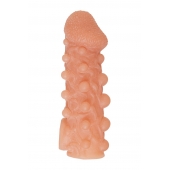 Телесная закрытая насадка с шариками Cock Sleeve Size M - 15,6 см. - KOKOS - в Красноярске купить с доставкой