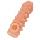 Телесная закрытая насадка с шариками Cock Sleeve Size L - 17,6 см. - KOKOS - в Красноярске купить с доставкой