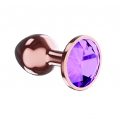 Пробка цвета розового золота с фиолетовым кристаллом Diamond Amethyst Shine L - 8,3 см. - Lola Games - купить с доставкой в Красноярске