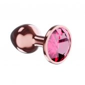 Пробка цвета розового золота с малиновым кристаллом Diamond Ruby Shine L - 8,3 см. - Lola Games - купить с доставкой в Красноярске