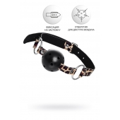 Черный кляп-шар на леопардовых ремешках Anonymo - ToyFa - купить с доставкой в Красноярске Черный кляп-шар на леопардовых ремешках Anonymo - ToyFa - купить с доставкой в Красноярске