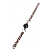 Черный кляп-шар на леопардовых ремешках Anonymo - ToyFa - купить с доставкой в Красноярске Черный кляп-шар на леопардовых ремешках Anonymo - ToyFa - купить с доставкой в Красноярске