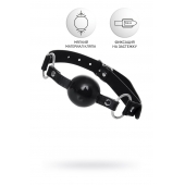 Черный кляп-шар на кожаных ремешках Anonymo - ToyFa - купить с доставкой в Красноярске