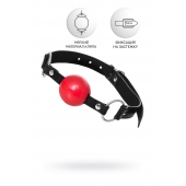 Красный кляп-шар на черных ремешках Anonymo - ToyFa - купить с доставкой в Красноярске