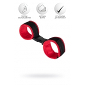 Красно-черные велюровые наручники Anonymo - ToyFa - купить с доставкой в Красноярске