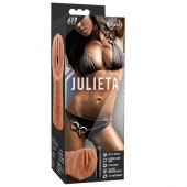 Мастурбатор-вагина цвета карамели Julieta с вибрацией - Blush Novelties - в Красноярске купить с доставкой