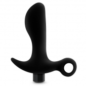 Черный анальный вибратор Silicone Vibrating Prostate Massager 01 - 10,8 см. - Blush Novelties - в Красноярске купить с доставкой