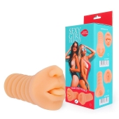 Телесный мастурбатор-ротик с высунутым язычком - Bior toys - в Красноярске купить с доставкой