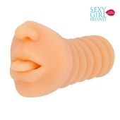 Телесный мастурбатор-ротик с высунутым язычком - Bior toys - в Красноярске купить с доставкой