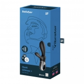 Черный анальный вибратор Heat Climax+ с функцией нагрева - 20,6 см. - Satisfyer - в Красноярске купить с доставкой
