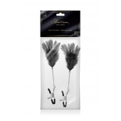 Зажимы для сосков с черными перьями Sweet Caress Feather Nipple Clumps - Sweet Caress - купить с доставкой в Красноярске