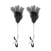 Зажимы для сосков с черными перьями Sweet Caress Feather Nipple Clumps - Sweet Caress - купить с доставкой в Красноярске