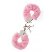 Металлические наручники с розовой меховой опушкой METAL HANDCUFF WITH PLUSH PINK - Dream Toys - купить с доставкой в Красноярске