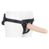 Пустотелый страпон Harness CLASSIC с бандажом - 19,5 см. - LOVETOY (А-Полимер) - купить с доставкой в Красноярске