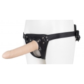 Пустотелый страпон Harness CLASSIC с бандажом - 19,5 см. - LOVETOY (А-Полимер) - купить с доставкой в Красноярске