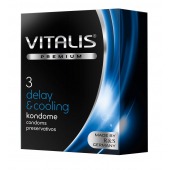 Презервативы VITALIS PREMIUM delay   cooling с охлаждающим эффектом - 3 шт. - Vitalis - купить с доставкой в Красноярске