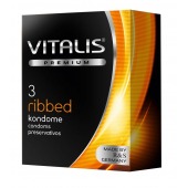 Ребристые презервативы VITALIS PREMIUM ribbed - 3 шт. - Vitalis - купить с доставкой в Красноярске