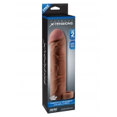 Коричневая насадка с кольцом Perfect 2 Extension with Ball Strap - 19 см. - Pipedream - в Красноярске купить с доставкой