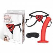 Красный поясной фаллоимитатор Red Heart Strap on Harness   5in Dildo Set - 12,25 см. - Lux Fetish - купить с доставкой в Красноярске