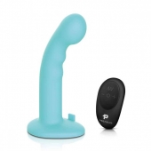 Голубая изогнутая насадка 6in Remote Control Ripple P-Spot G-Spot на черных трусиках - 16 см. - Pegasus - купить с доставкой в Красноярске