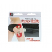 Металлические наручники с чёрной меховой опушкой - Dream Toys - купить с доставкой в Красноярске