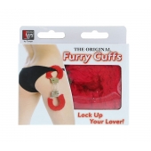 Металлические наручники с красной меховой опушкой METAL HANDCUFF WITH PLUSH RED - Dream Toys - купить с доставкой в Красноярске