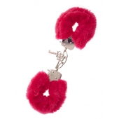 Металлические наручники с красной меховой опушкой METAL HANDCUFF WITH PLUSH RED - Dream Toys - купить с доставкой в Красноярске