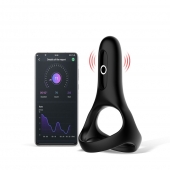 Черное виброкольцо Magic Motion Rise с подхватом мошонки - Magic Motion - в Красноярске купить с доставкой