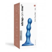 Голубая насадка Strap-On-Me Dildo Plug Balls size S - Strap-on-me - купить с доставкой в Красноярске