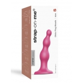 Розовая насадка Strap-On-Me Dildo Plug Beads size S - Strap-on-me - купить с доставкой в Красноярске