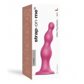 Розовая насадка Strap-On-Me Dildo Plug Beads size L - Strap-on-me - купить с доставкой в Красноярске