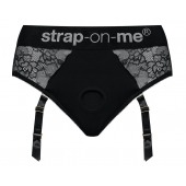 Черные трусики для насадок Diva Lingerie Harness - size M - Strap-on-me - купить с доставкой в Красноярске