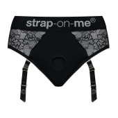 Черные трусики для насадок Diva Lingerie Harness - size L - Strap-on-me - купить с доставкой в Красноярске