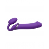 Фиолетовый безремневой вибрострапон Silicone Bendable Strap-On - size XL - Strap-on-me - купить с доставкой в Красноярске