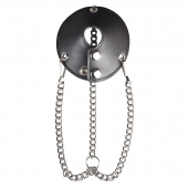 Утяжка для мошонки из искусственной кожи с цепочками PARACHUTE BALL STRETCHER - BlueLine - купить с доставкой в Красноярске