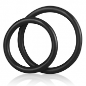 Набор из двух черных силиконовых колец разного диаметра SILICONE COCK RING SET - BlueLine - в Красноярске купить с доставкой